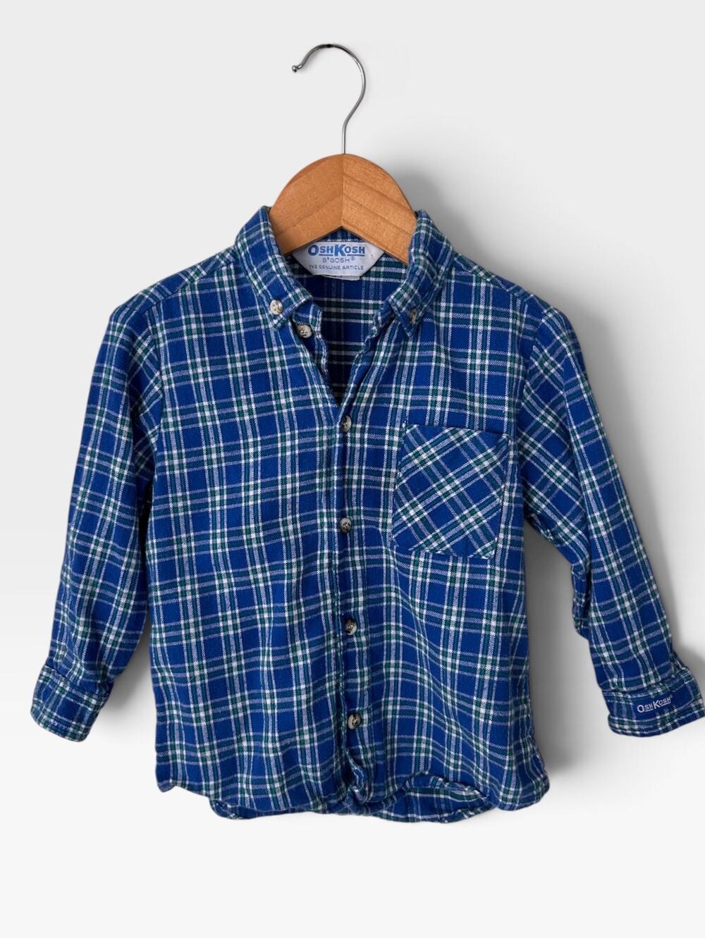 Vintage OshKosh Flannel Shirt, Size 3T